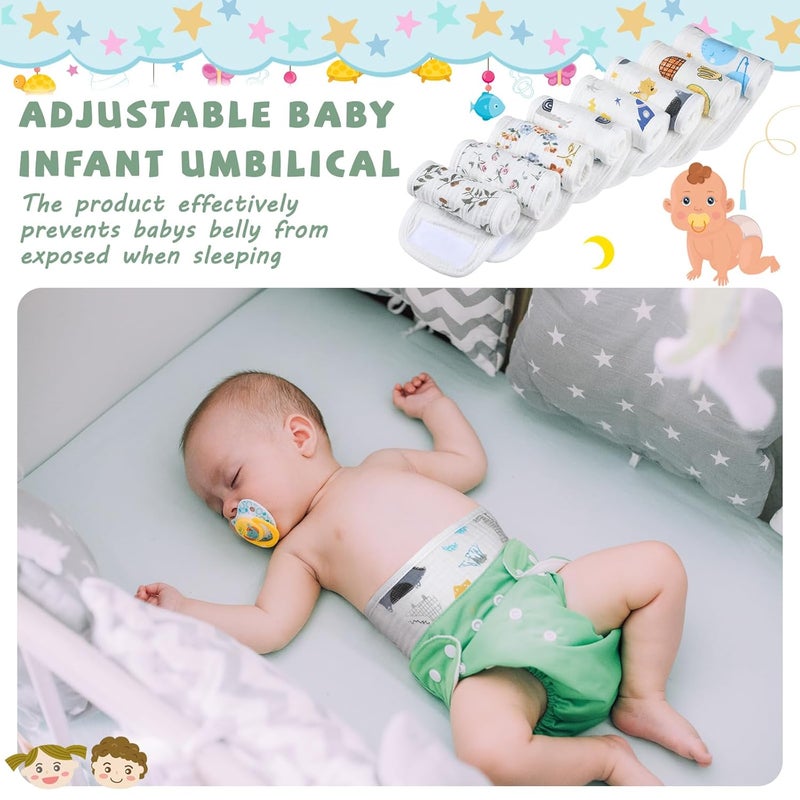 Vabean 8 Pcs Baby Infant Umbilical Cord Comfort Adjustable Cotton Belly Band for Protection, Baby Gifts for 0 To12 Months (Lovely) - Image 3